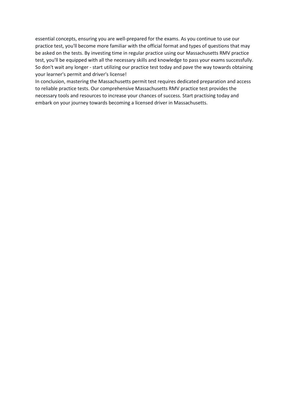 PPT Massachusetts Permit Practice Test MA Permit Practice Test 