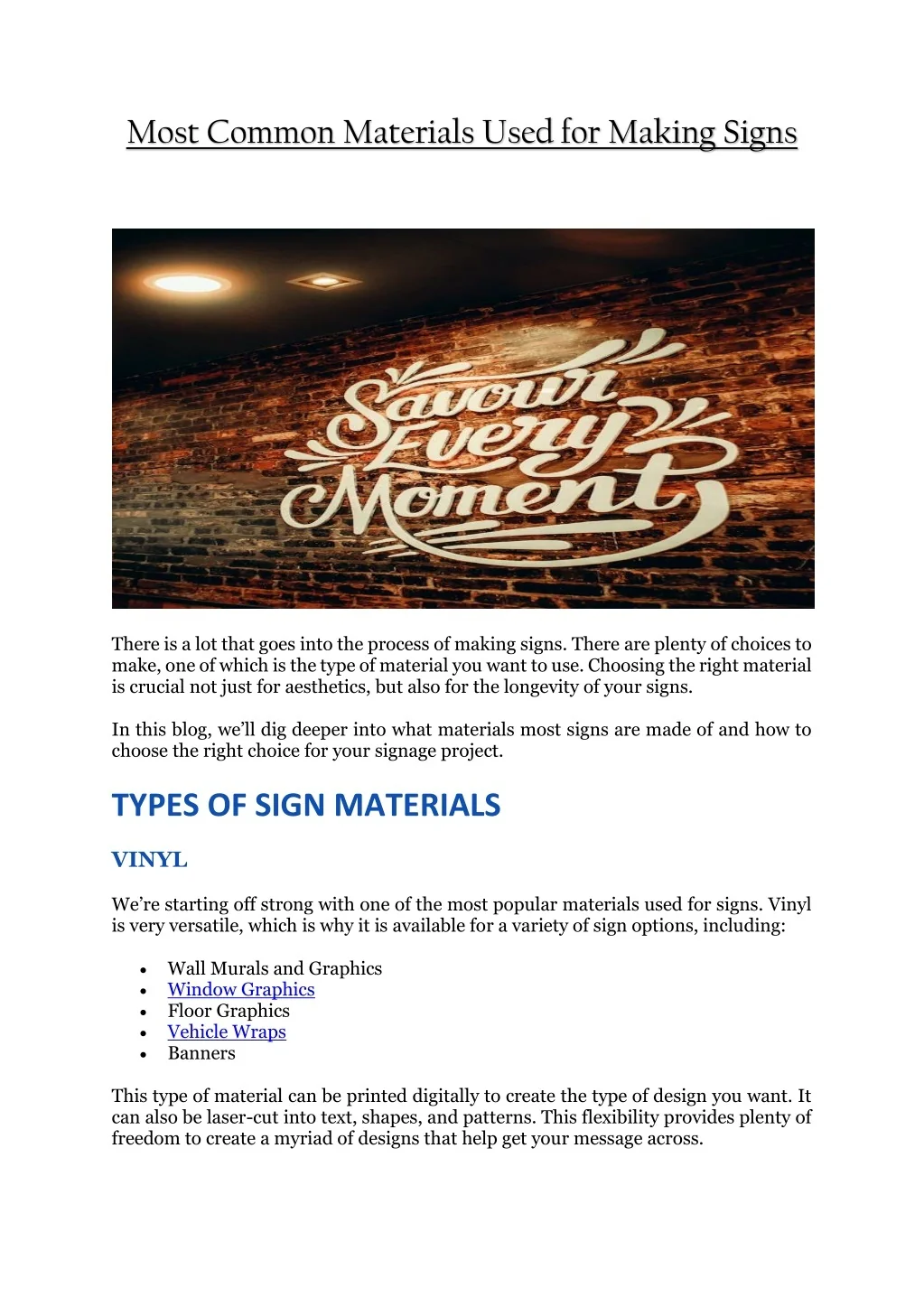 Types Of Sign Material PPT - Most Common Materials Used for Making Signs PowerPoint ...