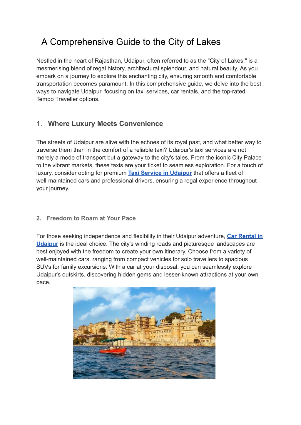 PPT - Udaipur Unveiled_ A Comprehensive Guide to the City of Lakes 