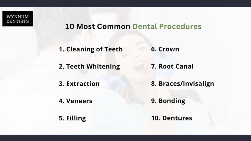 PPT 10 Commonly Performed Dental Procedures PowerPoint Presentation, free download ID12820922