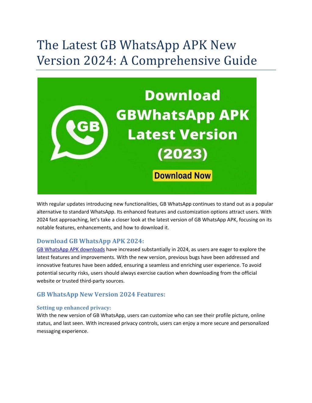 PPT The Latest GB WhatsApp APK New Version 2024 A Comprehensive Guide