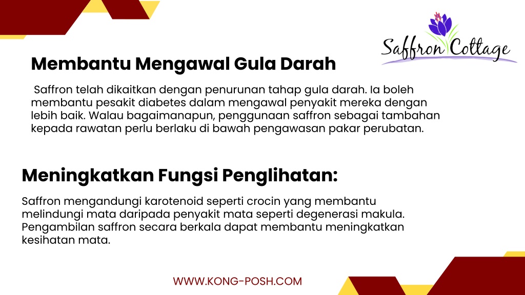 Ppt - Kebaikan Saffron Rempah Maharaja Untuk Kesihatan Anda Powerpoint 