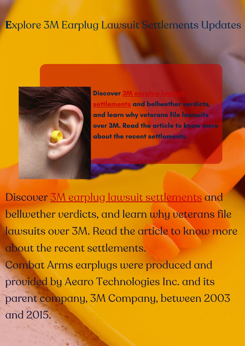 PPT Explore 3M Earplug Lawsuit Settlements Updates PowerPoint