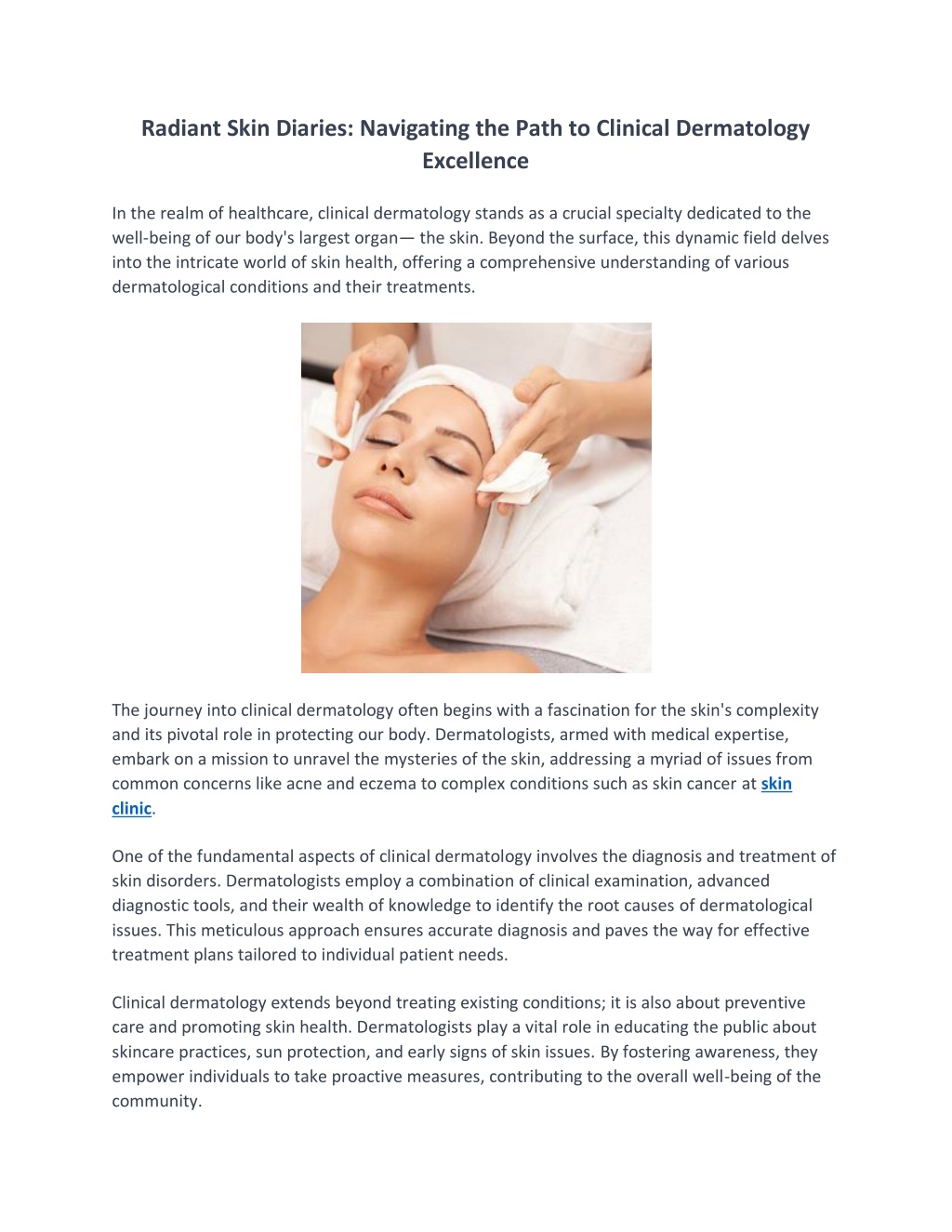 PPT - Radiant Skin Diaries Navigating the Path to Clinical Dermatology 