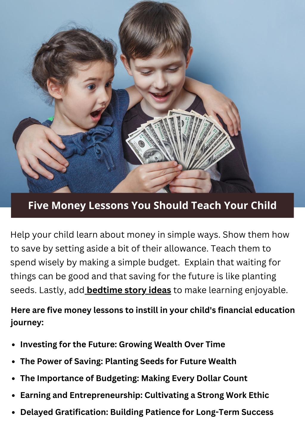 PPT - Five Money Lessons You Should Teach Your Child PowerPoint ...