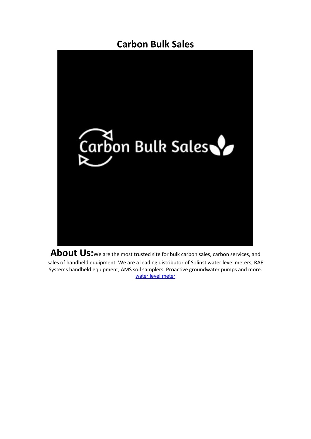 carbon sales