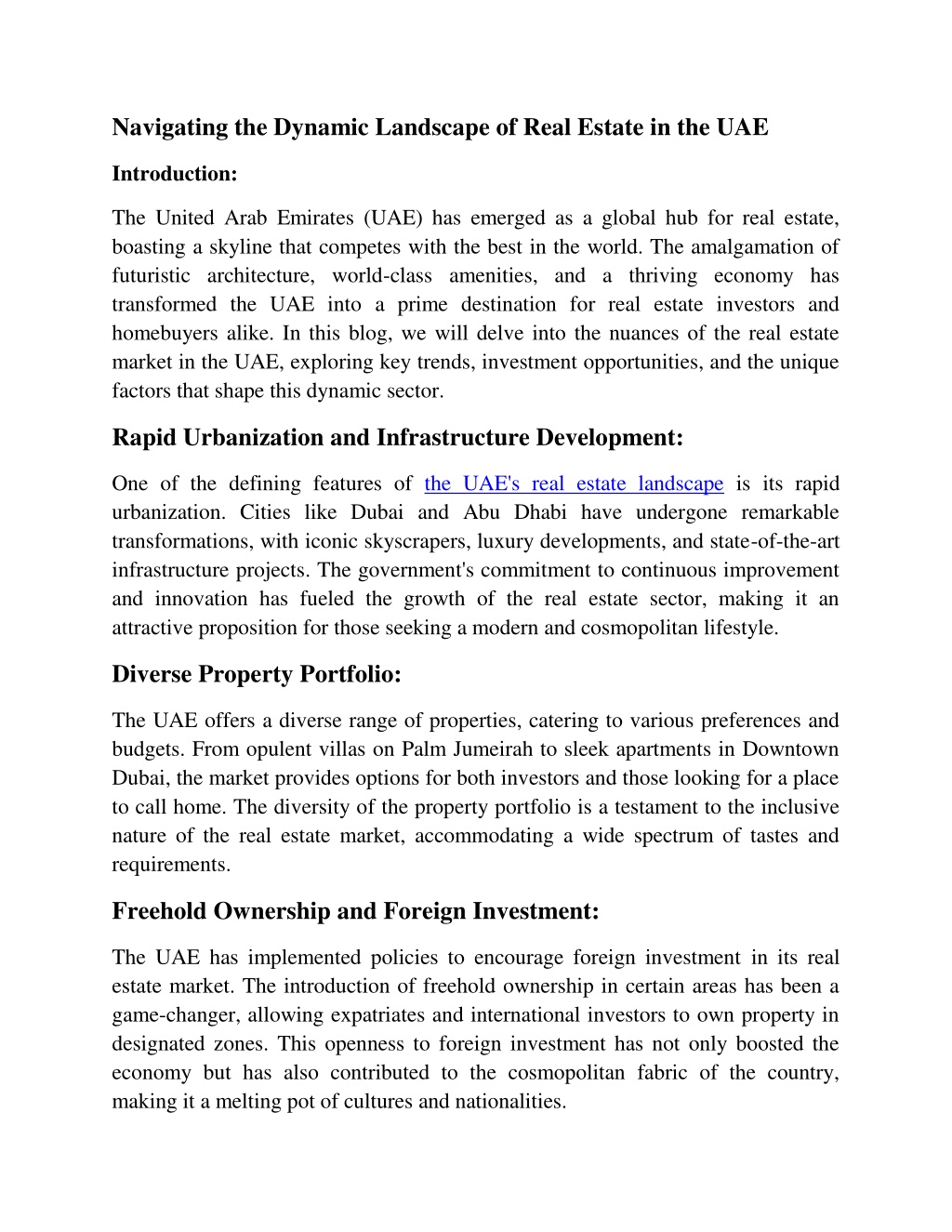 PPT - Navigating the Dynamic Landscape of Real Estate in the UAE PowerPoint Presentation - ID 