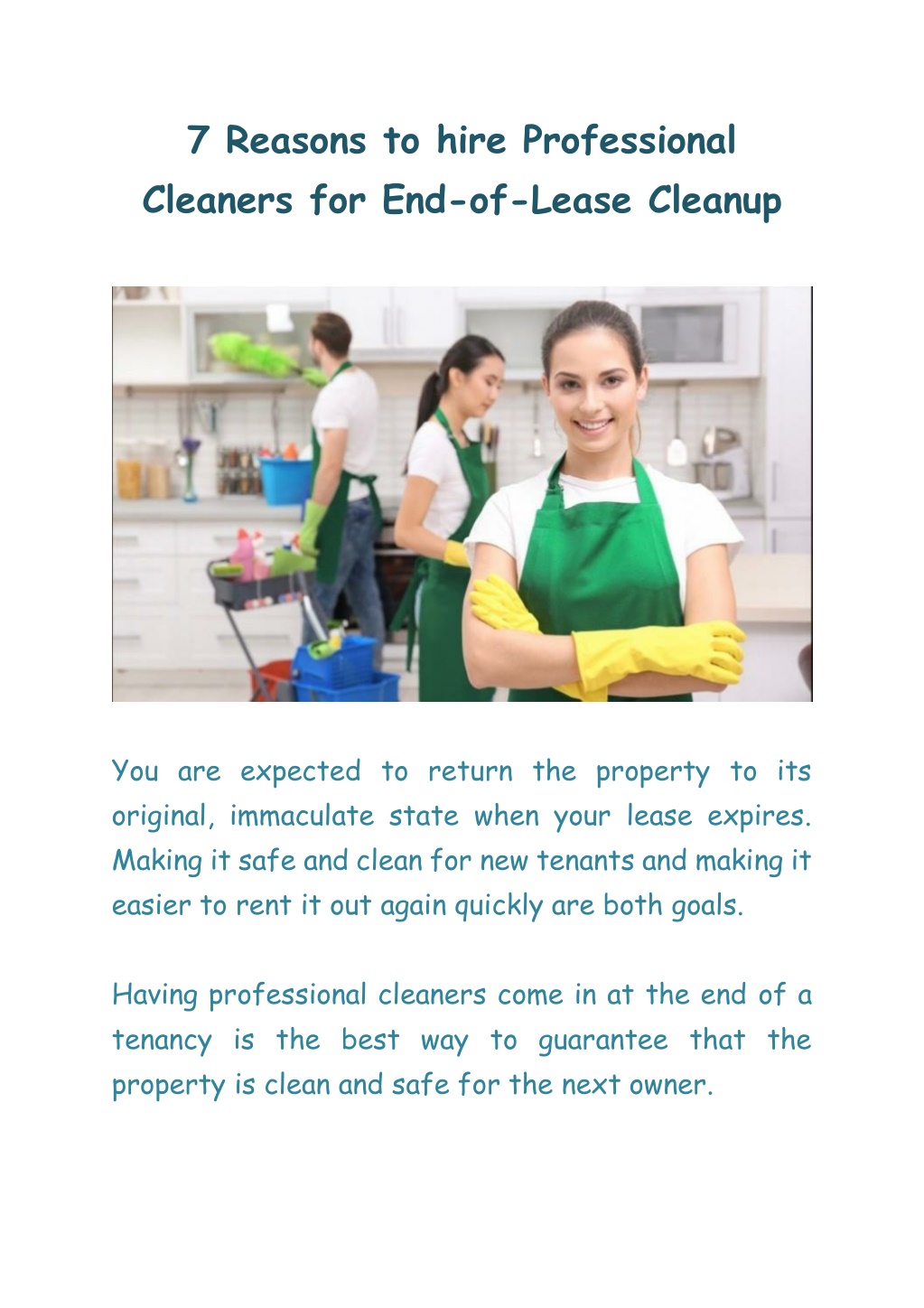 PPT - 7 Reasons to hire Professional Cleaners for End-of-Lease Cleanup ...