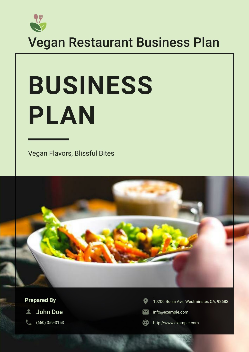 vegan cafe business plan