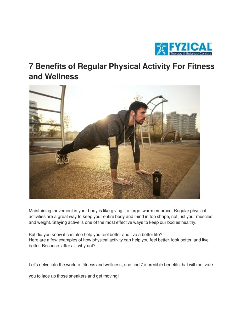 PPT - 7 Benefits of Regular Physical Activity PowerPoint Presentation ...