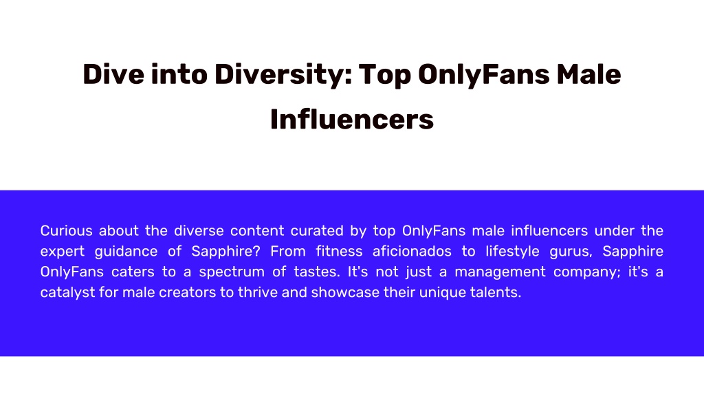 PPT Exploring Top OnlyFans Male Creators With Sapphire Management PowerPoint Presentation ID