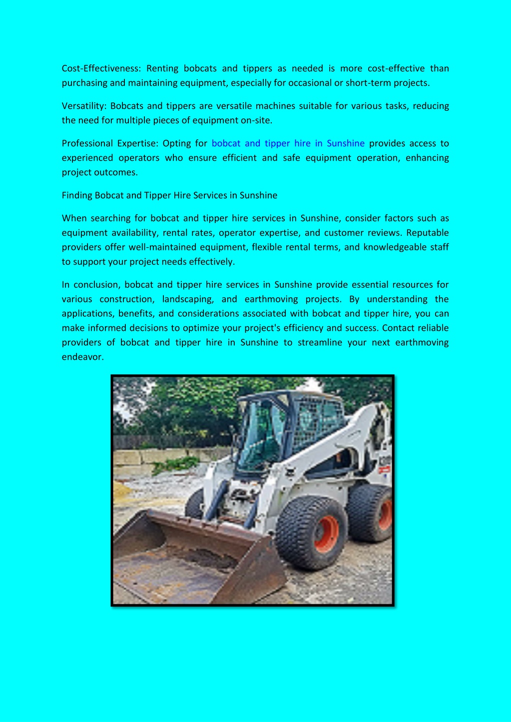 PPT - Everything You Need to Know About Bobcat and Tipper Hire Sunshine