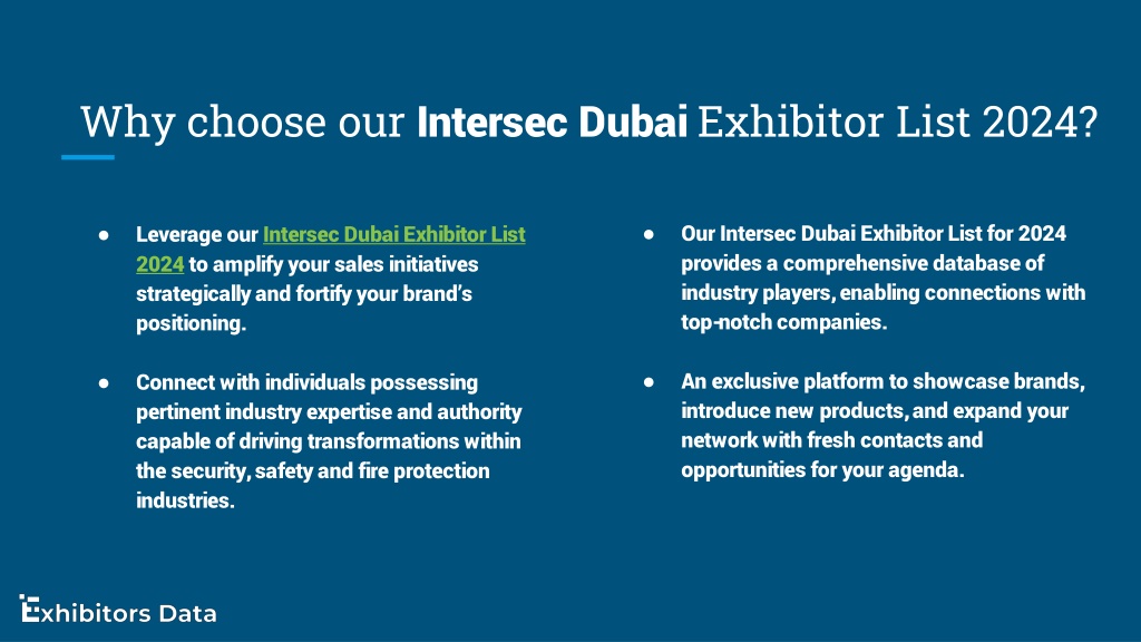 PPT Intersec Dubai Exhibitor List 2024 PowerPoint Presentation, free