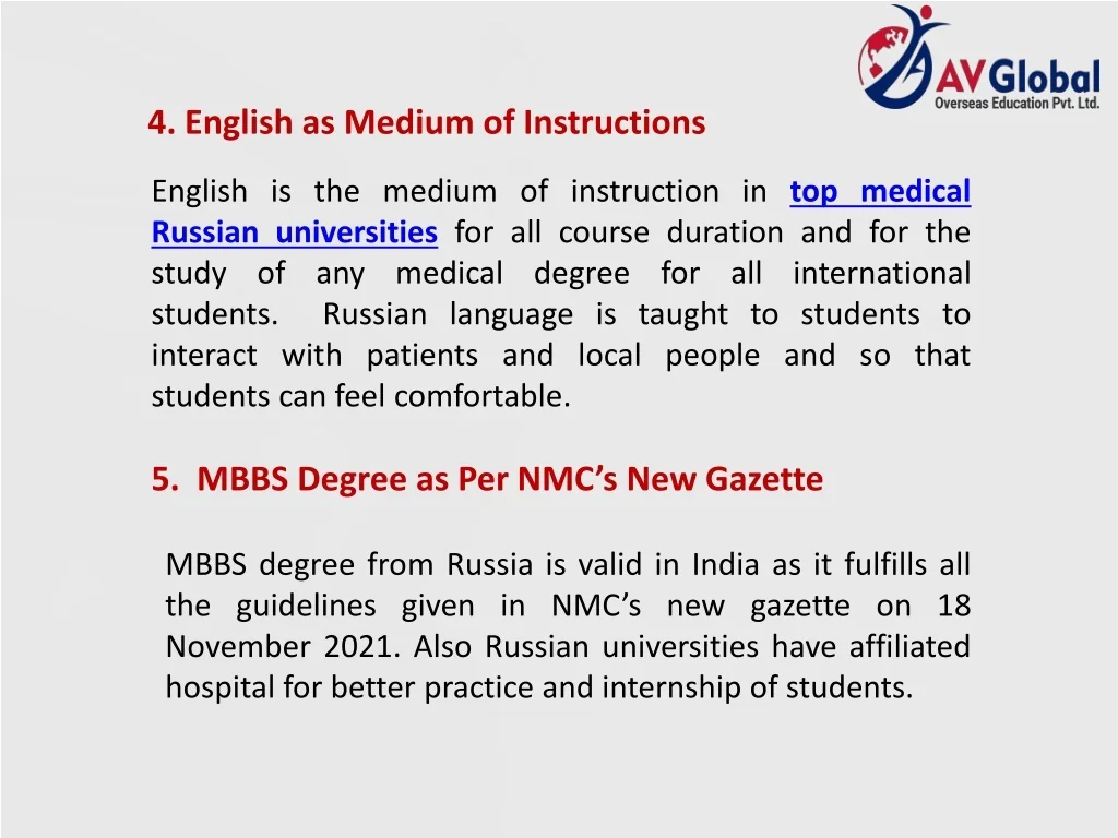 PPT - Best 5 Reasons To Study MBBS in Russia for Indian Students ...