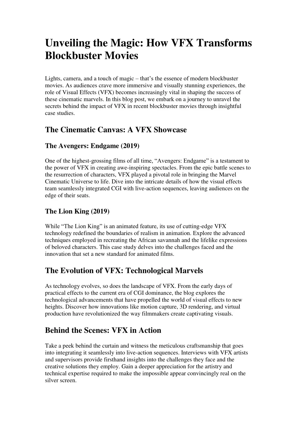 PPT - Unveiling the Magic How VFX Transforms Blockbuster Movies ...