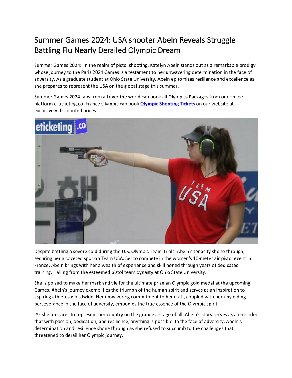 PPT Summer Games 2024 USA shooter Abeln Reveals Struggle Battling Flu