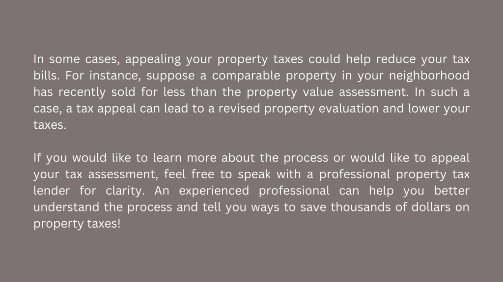 PPT - What Is Property Tax Assessment And Why Should You Appeal It ...