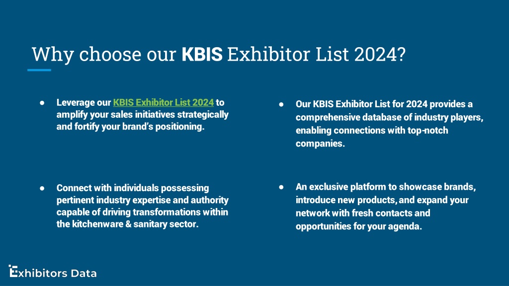 PPT KBIS Exhibitor List 2024 PowerPoint Presentation, free download