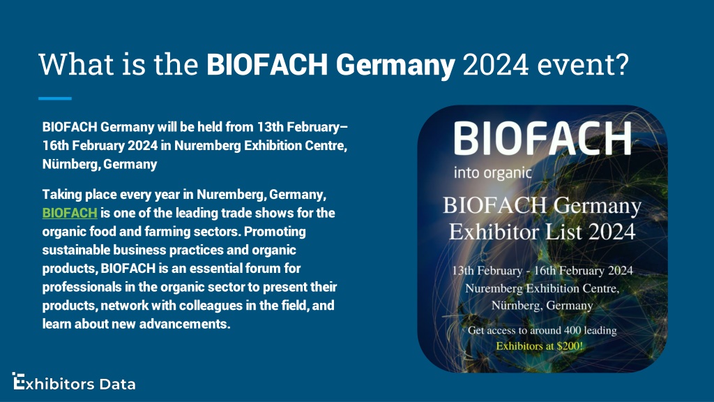 PPT BIOFACH Germany Exhibitor List 2024 PowerPoint Presentation, free