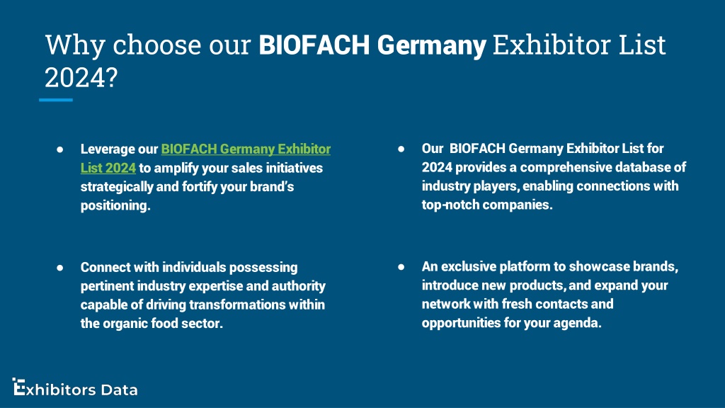 PPT BIOFACH Germany Exhibitor List 2024 PowerPoint Presentation, free