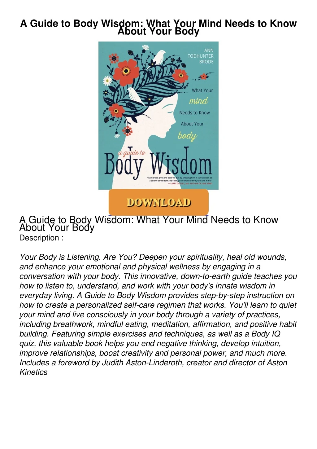PPT - READ⚡[PDF] A Guide to Body Wisdom: What Your Mind Needs to Know ...