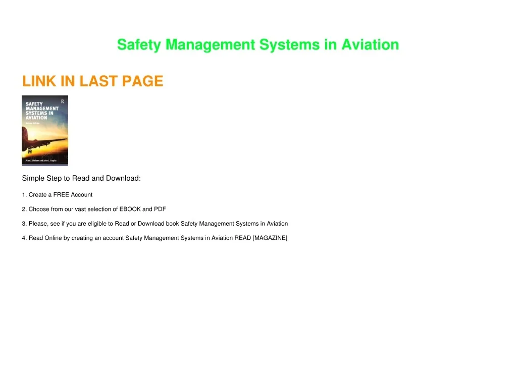 PPT - [PDF] ⭐ DOWNLOAD EBOOK ⭐ Safety Management Systems in Aviation ...