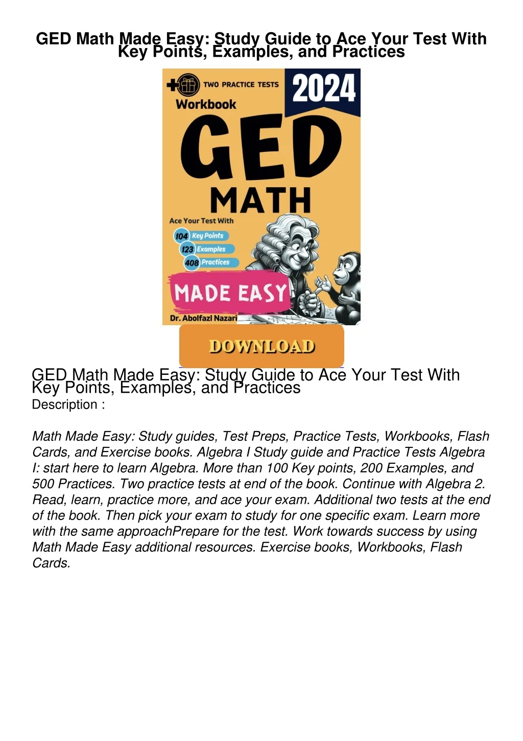 PPT - PDF_⚡ GED Math Made Easy: Study Guide to Ace Your Test With Key ...