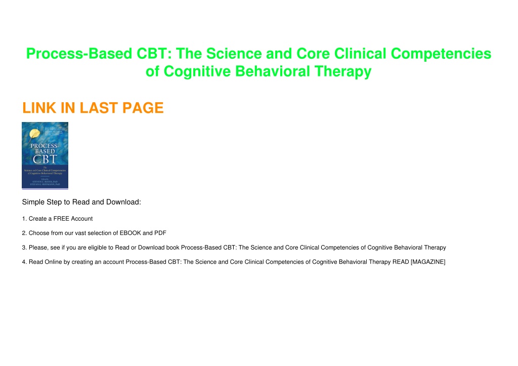 PPT - PDF BOOK DOWNLOAD Process-Based CBT: The Science and Core ...