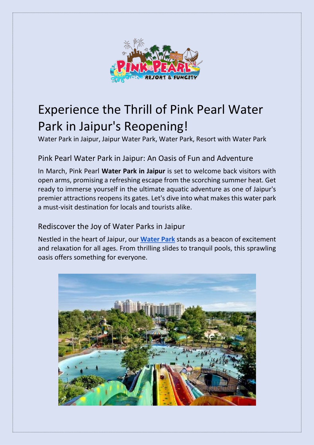 PPT - Experience the Thrill of Pink Pearl Water Park in Jaipur's ...