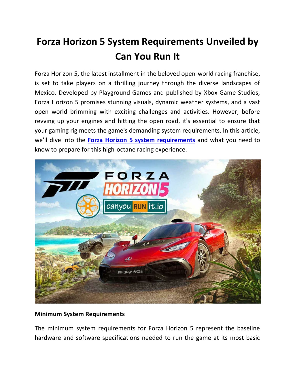 PPT - Forza Horizon 5 System Requirements Unveiled by Can You Run It ...