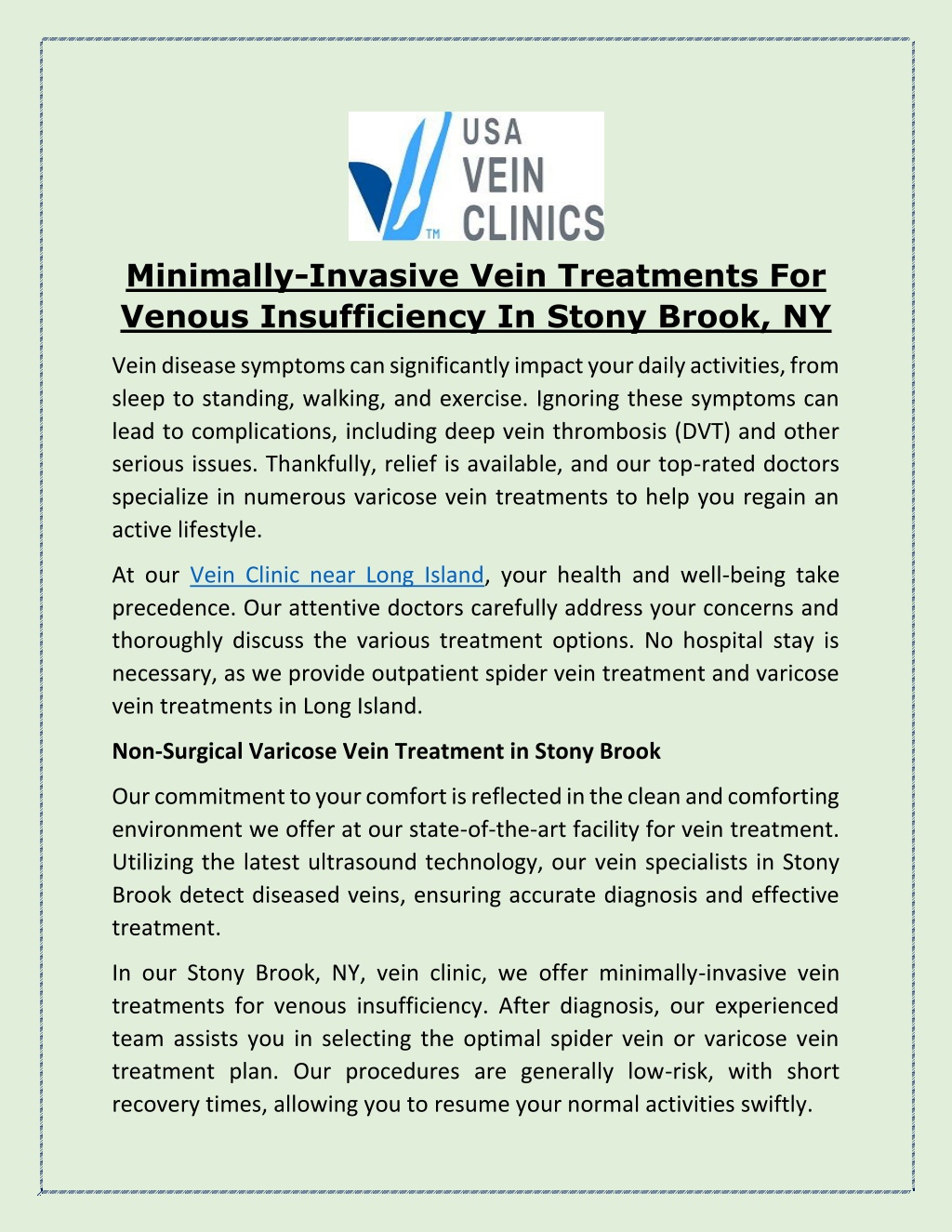 PPT - Minimally-Invasive Vein Treatments For Venous Insufficiency In ...