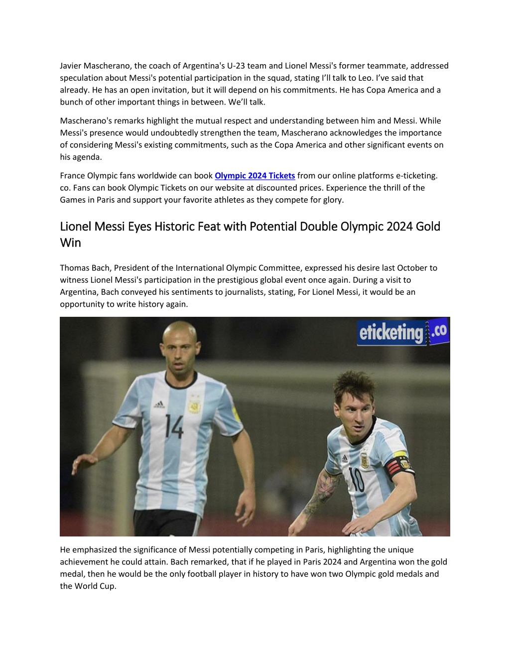 PPT - Paris 2024 Javier Mascherano May Be Resigned To Losing Lionel ...