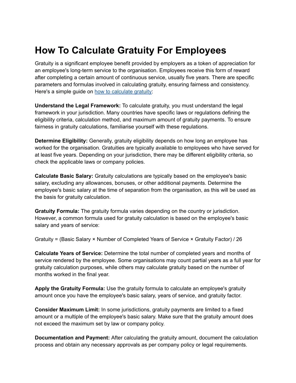 Gratuity Examples PPT - How To Calculate Gratuity For Employees PowerPoint Presentation ...