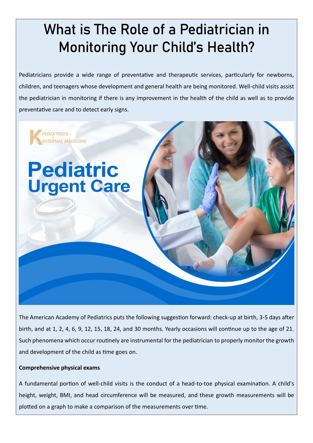 PPT - What is The Role of a Pediatrician in Monitoring Your Child’s ...