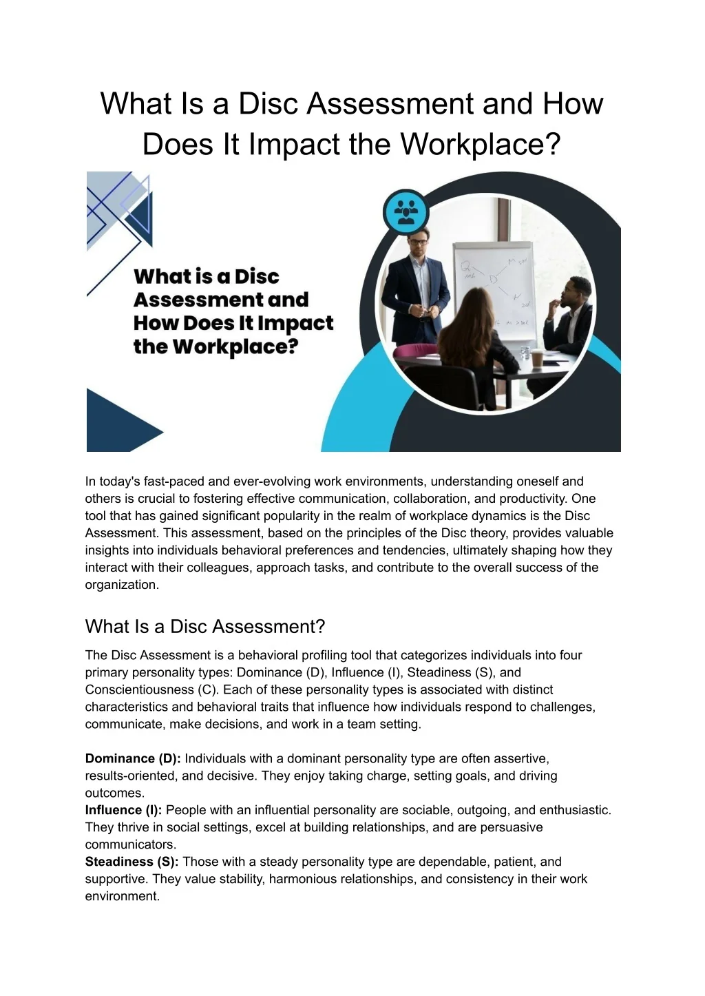 PPT - What Is a Disc Assessment and How Does It Impact the Workplace ...