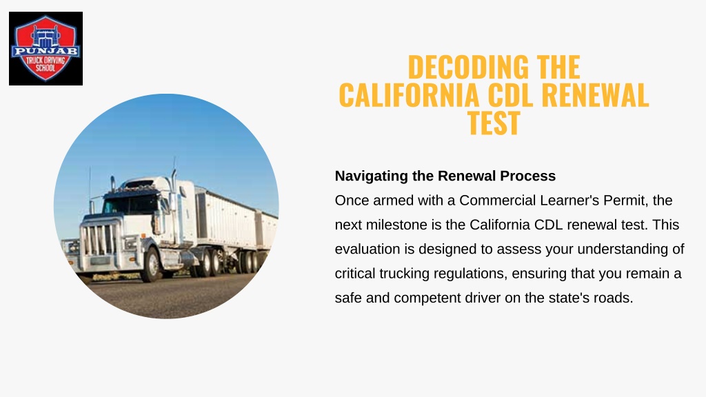 PPT Renewal Ready Essential Strategies for California CDL Tests