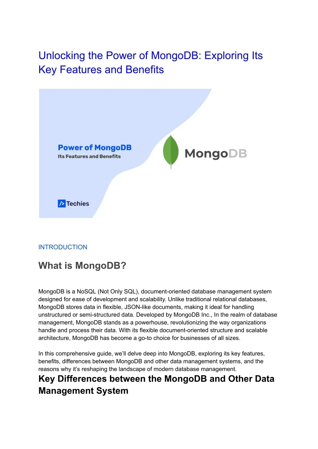 PPT - MongoDB - Exploring Its Key Features and Benefits PowerPoint ...