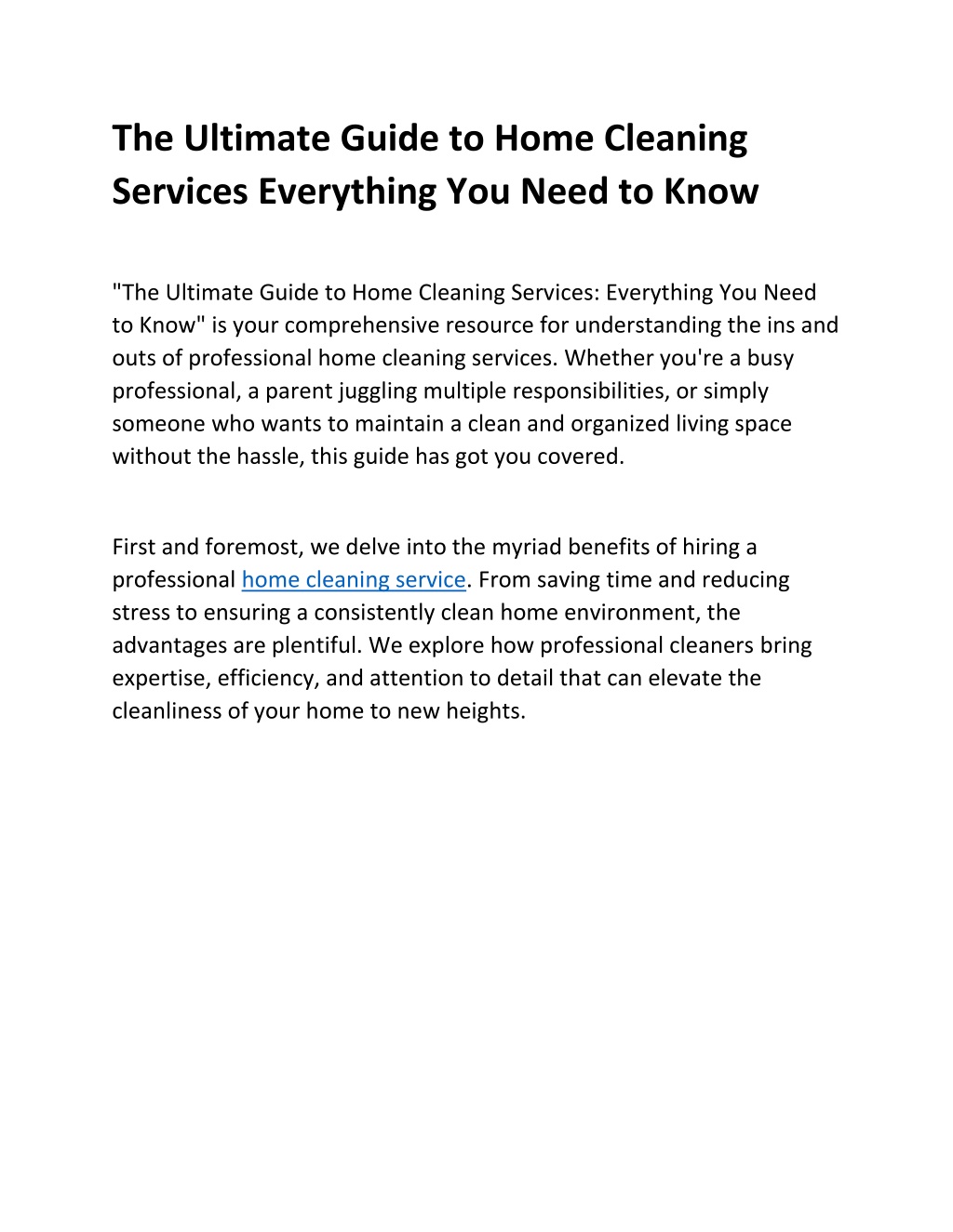 PPT The Ultimate Guide to Home Cleaning Services Everything You Need