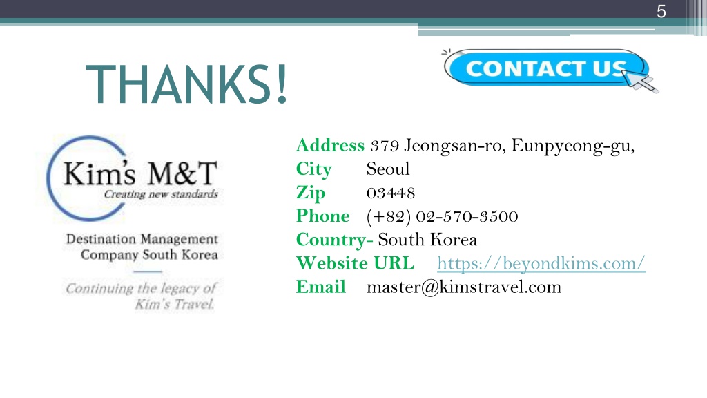 Ppt - The Influence Of A Korean Inbound Travel Agency Powerpoint 