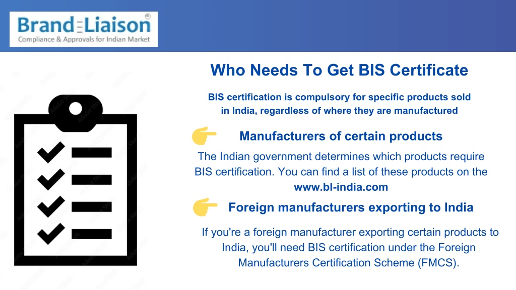 PPT - Get BIS / ISI Mark Certificate For Your Product In India ...