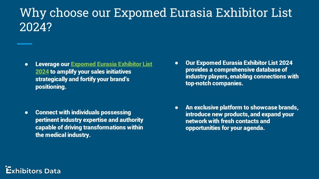 PPT Expomed Eurasia Exhibitor List 2024 PowerPoint Presentation, free