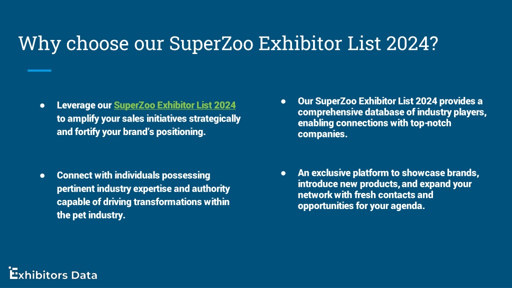 PPT SuperZoo Exhibitor List 2024 PowerPoint Presentation, free