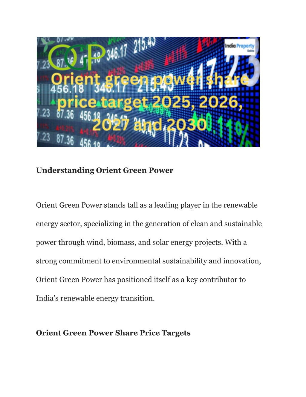 PPT - Orient green power share price target 2025 2026 2027 To 2030 ...