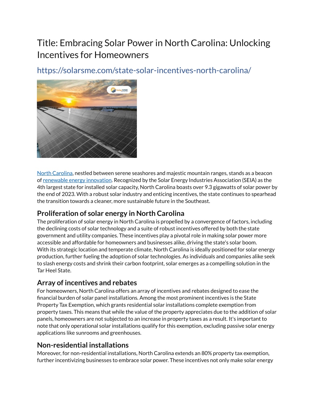 Ppt - Embracing Solar Power In North Carolina: Unlocking Incentives For 