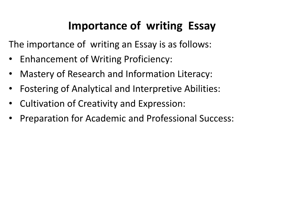 importance of essay teaching