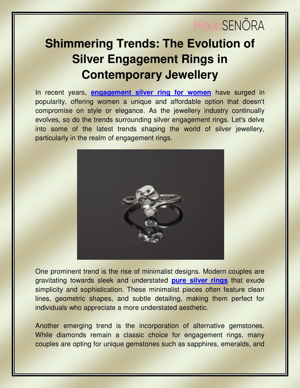 PPT - Engagement silver ring for women PowerPoint Presentation, free ...
