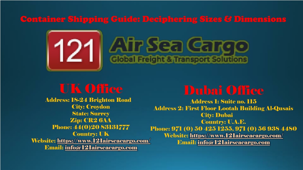 PPT - Container Shipping Guide Deciphering Sizes & Dimensions 