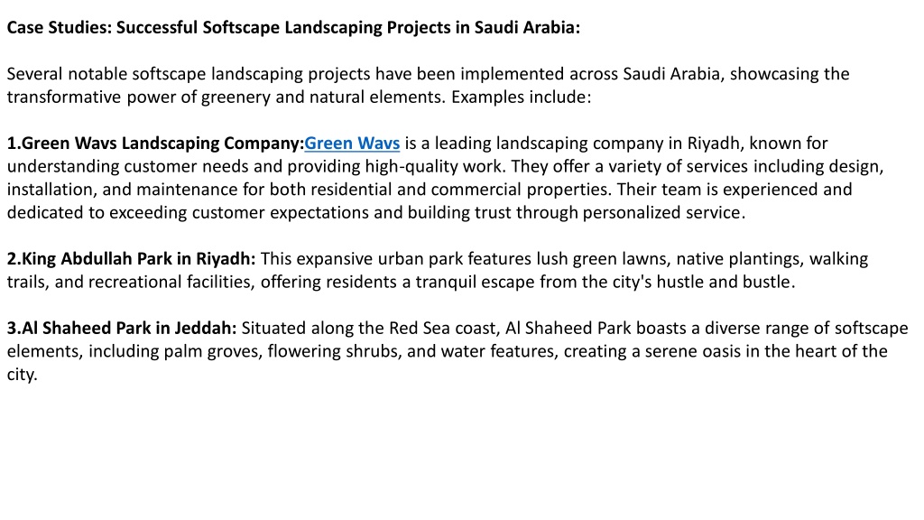 PPT - Key Considerations for Softscape Landscaping Installation Saudi ...