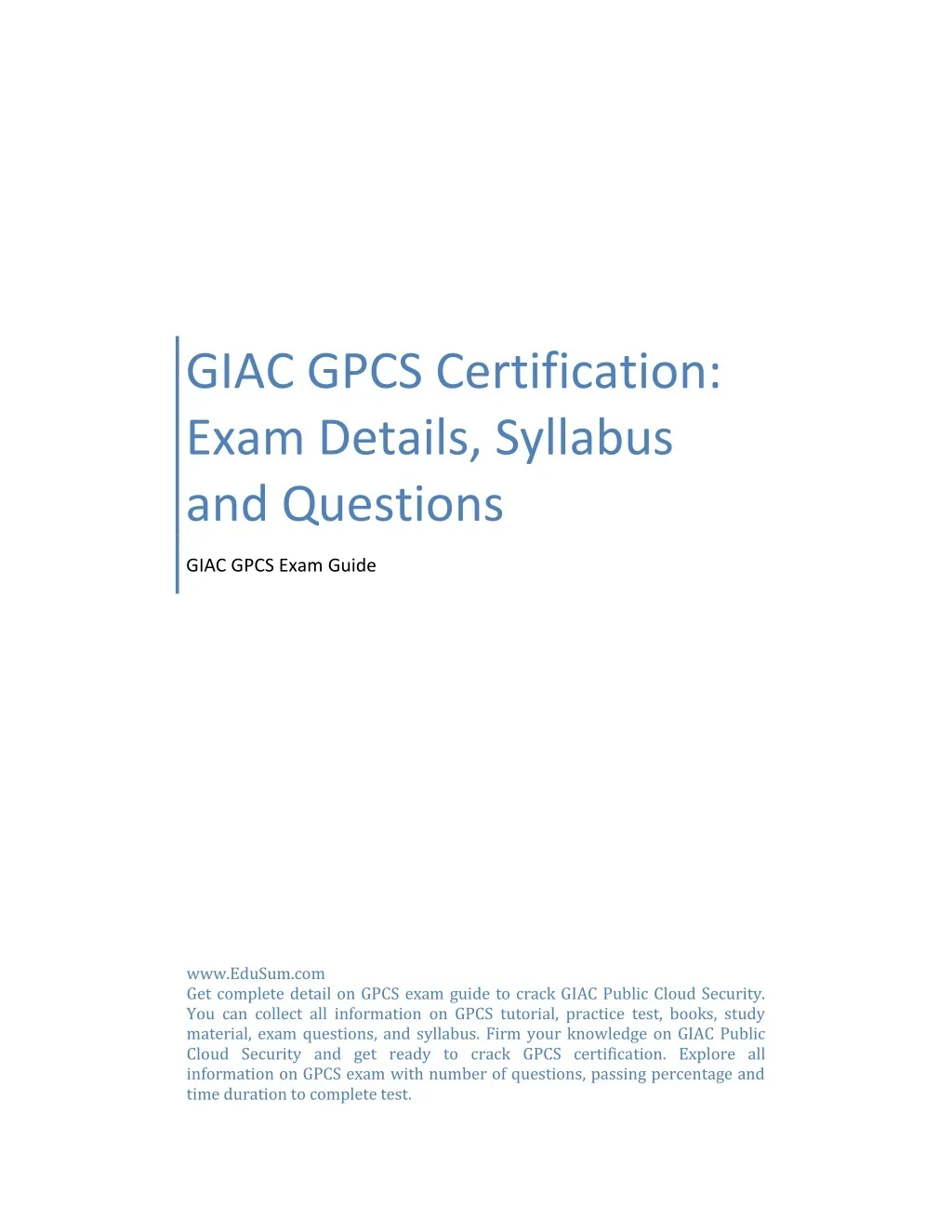PPT - GIAC GPCS Certification: Exam Details, Syllabus and Questions ...