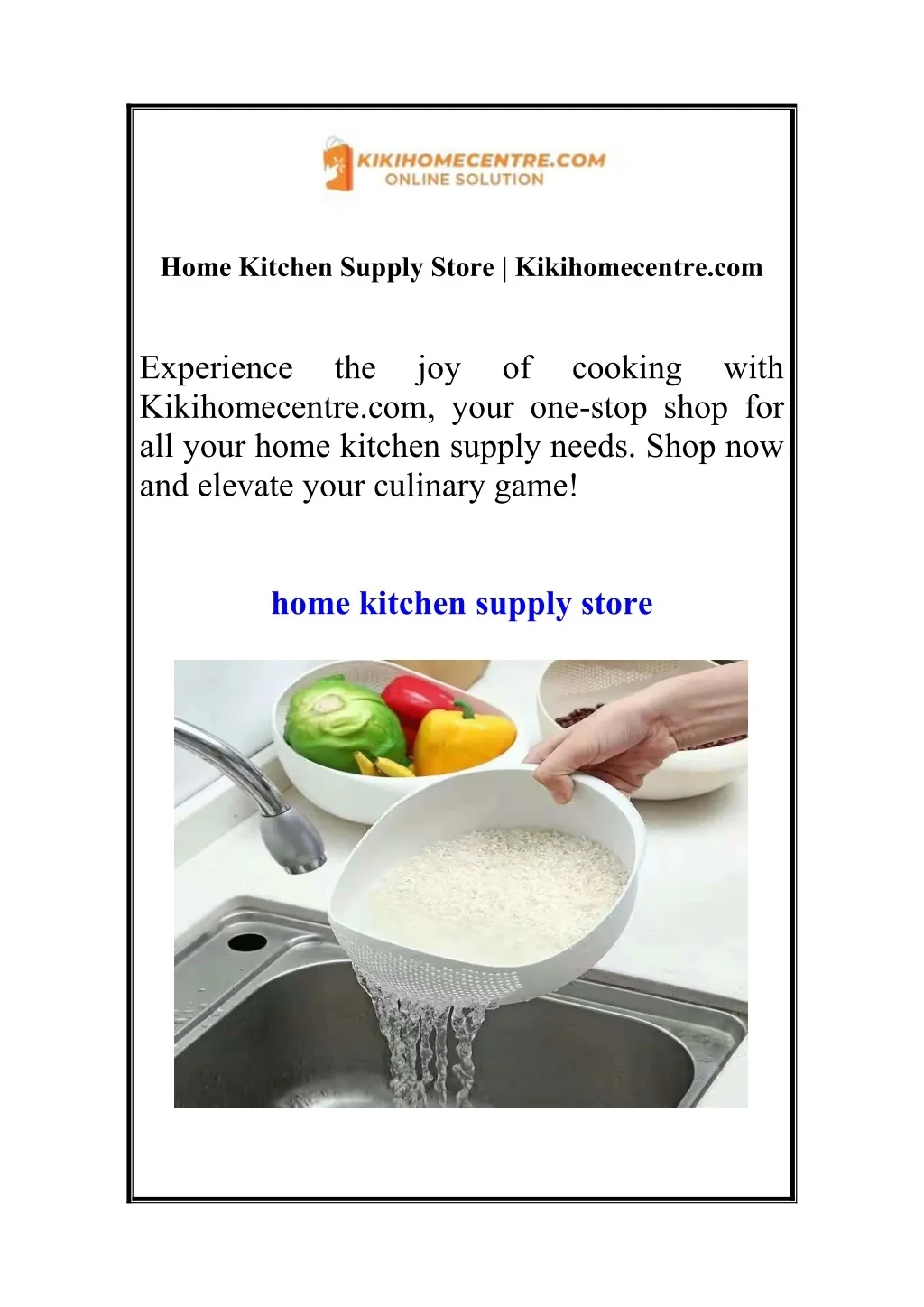PPT Home Kitchen Supply Store PowerPoint